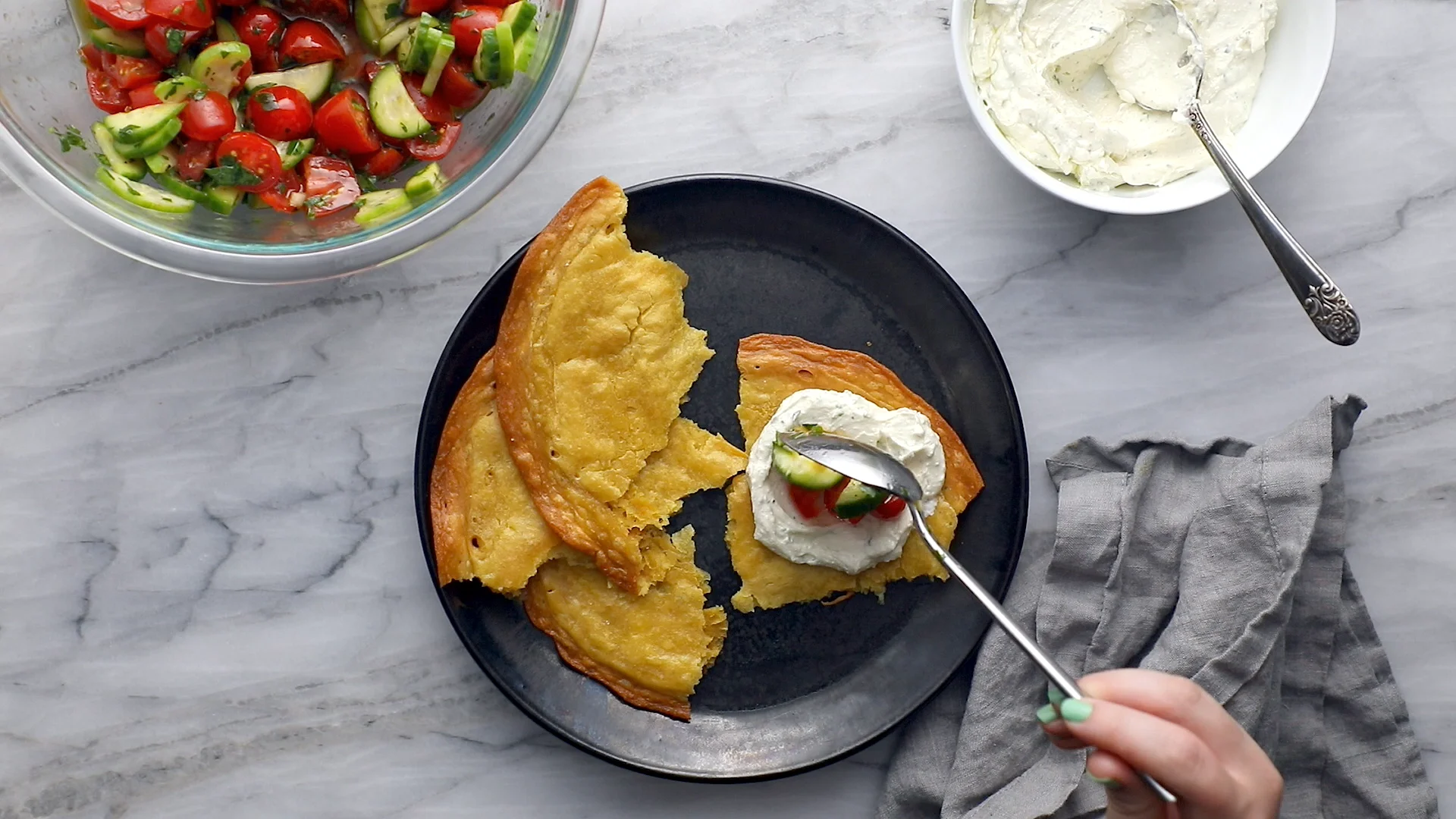 Socca with Whipped Feta and Tomato Salad: A Mediterranean Delight That’s Easy to Make at Home