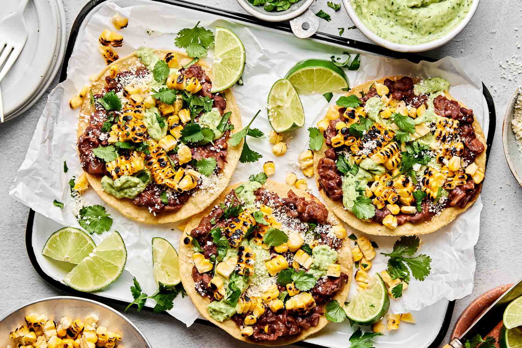 Cauliflower Black Bean Tostadas with Queso and Pickled Onion: A Flavor-Packed Vegetarian Meal